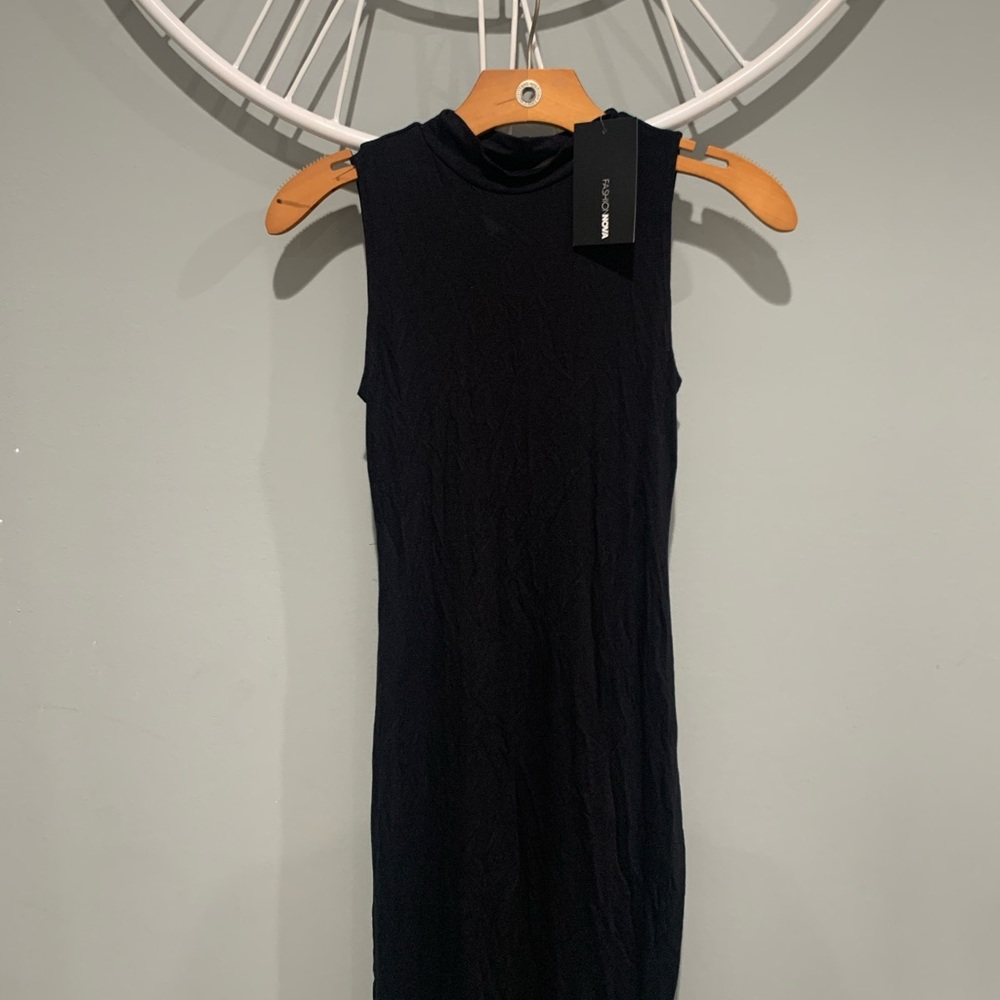 Black midi dress